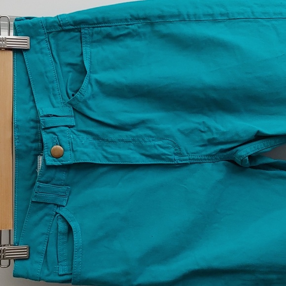 American Apparel US 28/29* teal green high rise skinny pant in thick cotton - Picture 4 of 7